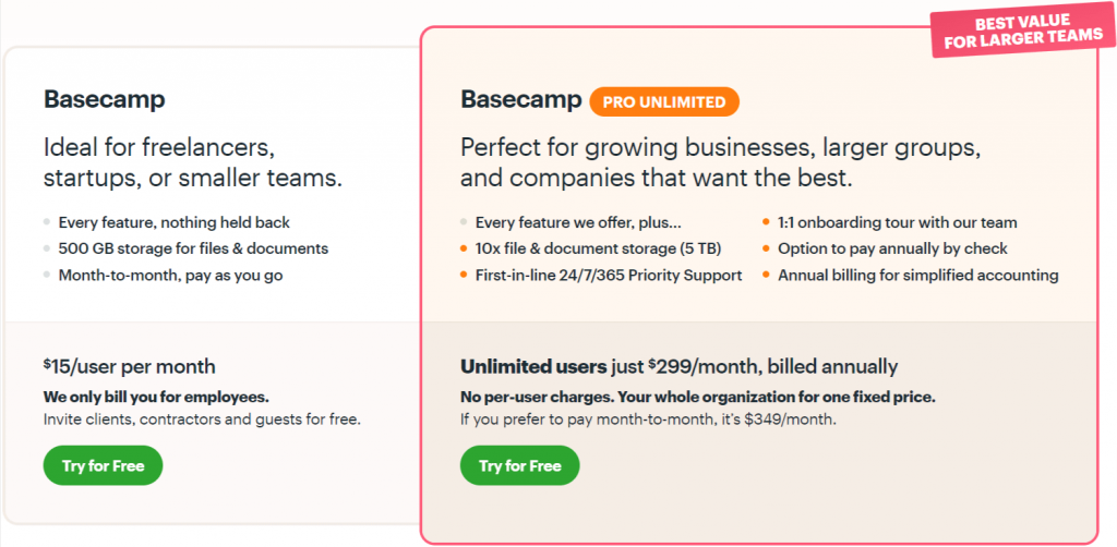 Basecamp-pricing
