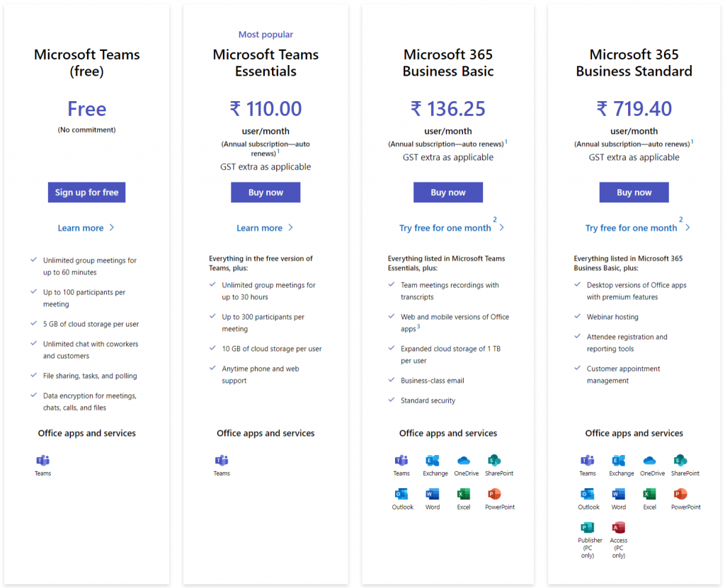 Microsoft-Team-Pricing