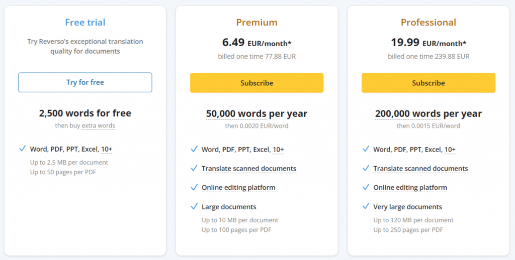 Reverso-Pricing