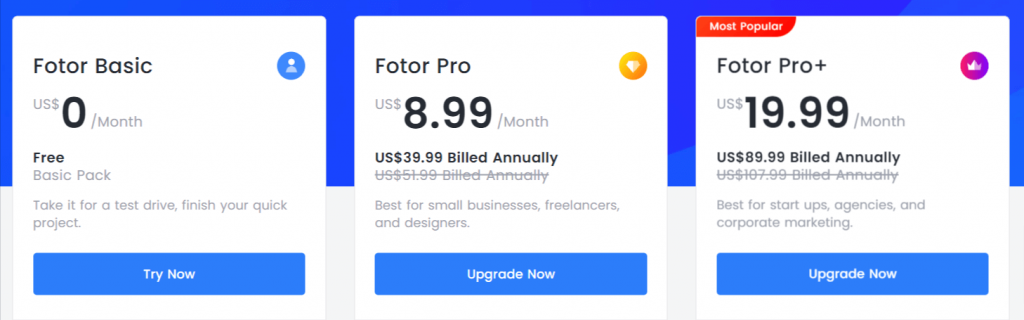 Fotor-Pricing